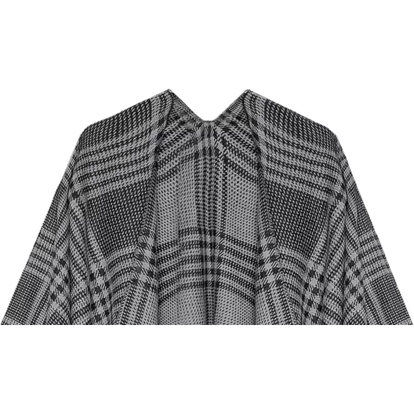 Womens Retro Style Vintage Pattern Tassel Poncho Shawl Cape Wraps For WomenSeries 5black