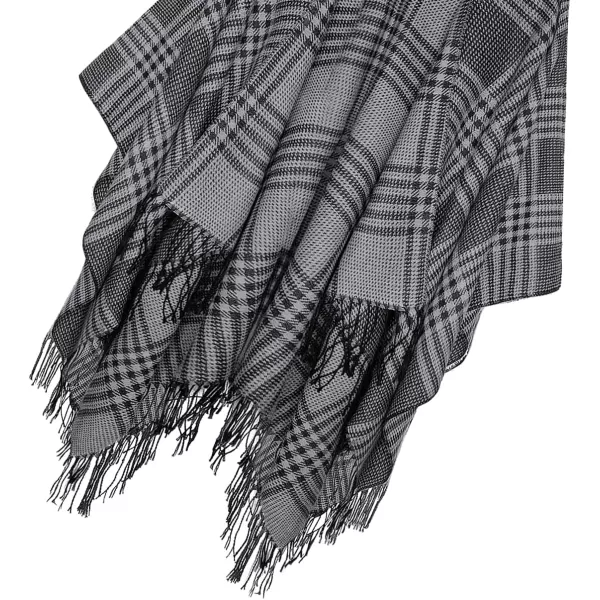 Womens Retro Style Vintage Pattern Tassel Poncho Shawl Cape Wraps For WomenSeries 5black