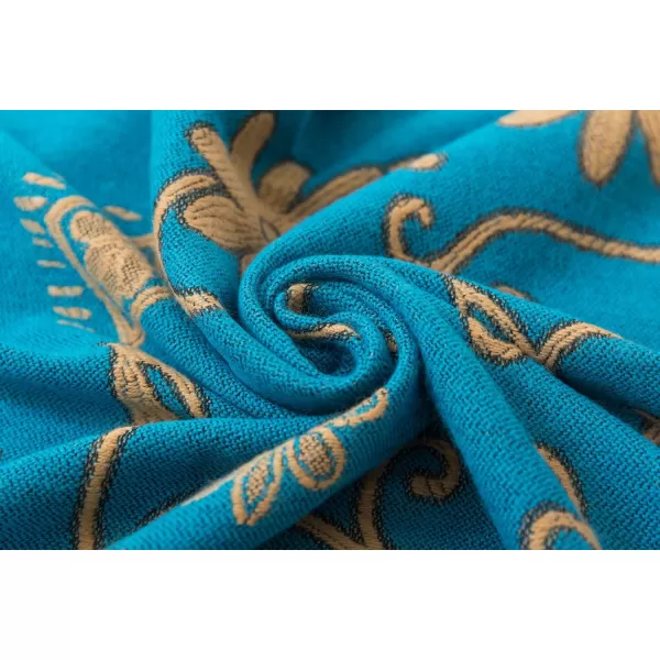 Womens Retro Style Vintage Pattern Tassel Poncho Shawl Cape Wraps For WomenSeries1blue