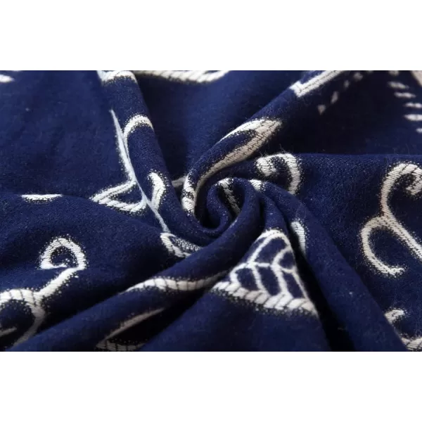 Womens Retro Style Vintage Pattern Tassel Poncho Shawl Cape Wraps For WomenSeries1navy Blue