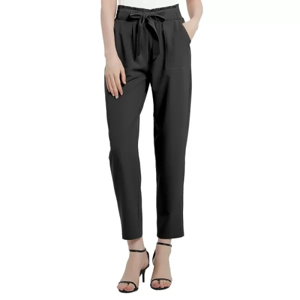Urban CoCo Womens Casual High Waist Pencil Pants with BowKnot Pockets for WorkBlack