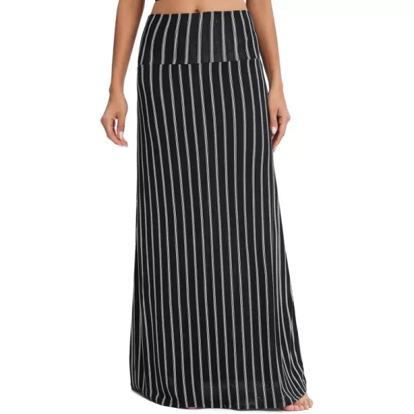 Urban CoCo Womens Casual Ruched Stretchy High Waist ALine Skirt Pleated Flared Midi Skirt15