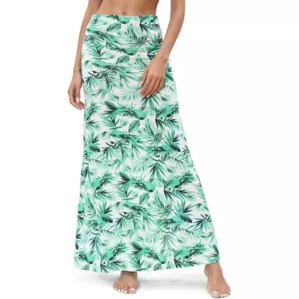 Urban CoCo Womens Casual Ruched Stretchy High Waist ALine Skirt Pleated Flared Midi Skirt20