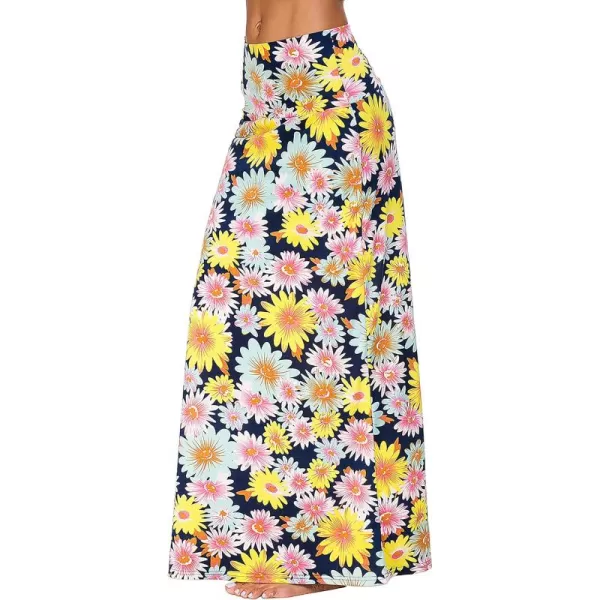 Urban CoCo Womens Casual Ruched Stretchy High Waist ALine Skirt Pleated Flared Midi Skirt3
