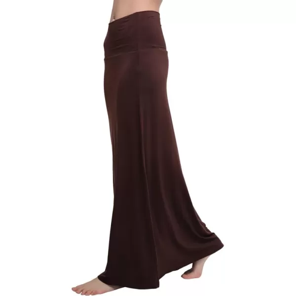 Urban CoCo Womens Casual Ruched Stretchy High Waist ALine Skirt Pleated Flared Midi SkirtRum Raisin