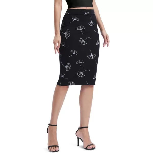 Urban CoCo Womens Elastic Waist Stretch Bodycon Midi Pencil Skirt7