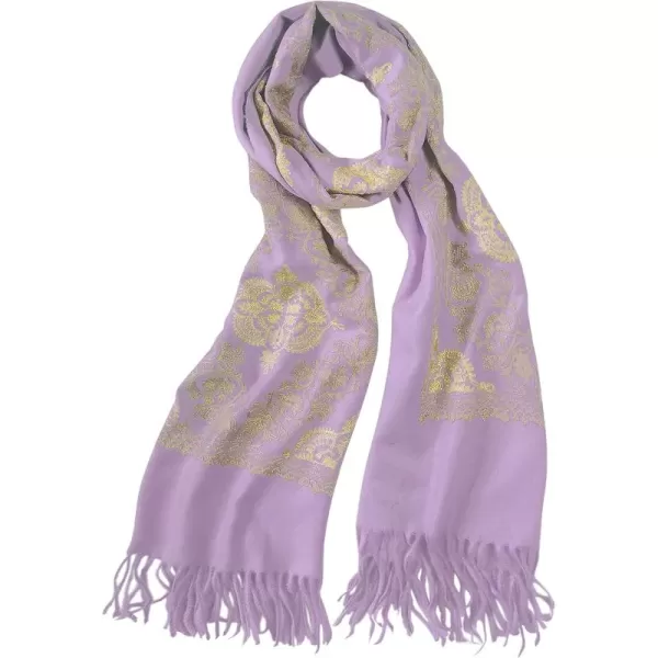 Urban CoCo Womens Embroidered Oversize Tassel Shawl Scarf Wraps for Women2lavender
