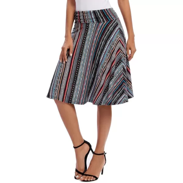 Urban CoCo Womens Ruched High Waist Knee Length Jersey ALine Stretchy Flared Casual Skirt 12