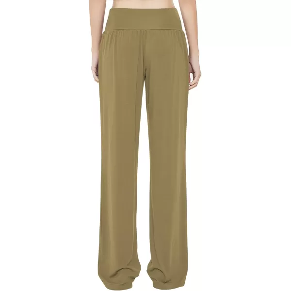 Urban CoCo Womens Comfy Yoga Pants Casual Wide Leg Sweatpants High Waist Stretch Trousers with PocketsCamel