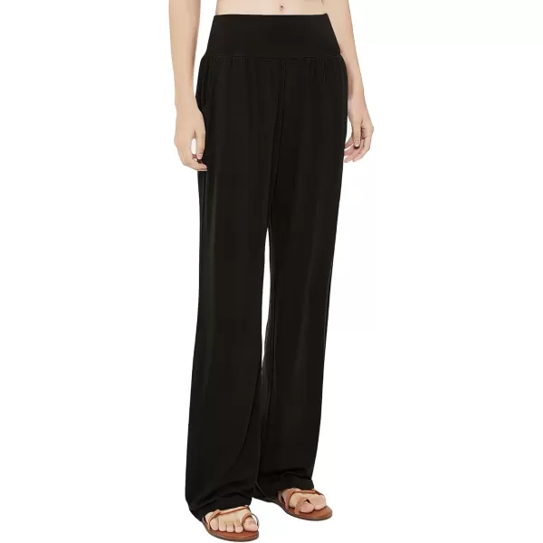 Urban CoCo Womens Comfy Yoga Pants Casual Wide Leg Sweatpants High Waist Stretch Trousers with PocketsCoffee