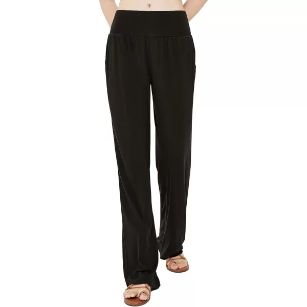Urban CoCo Womens Comfy Yoga Pants Casual Wide Leg Sweatpants High Waist Stretch Trousers with PocketsCoffee