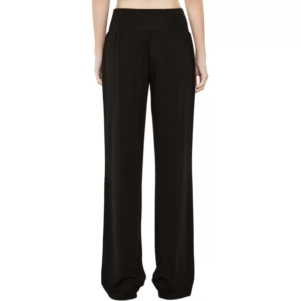 Urban CoCo Womens Comfy Yoga Pants Casual Wide Leg Sweatpants High Waist Stretch Trousers with PocketsCoffee