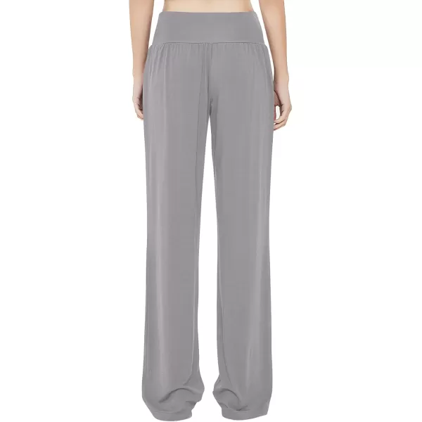 Urban CoCo Womens Comfy Yoga Pants Casual Wide Leg Sweatpants High Waist Stretch Trousers with PocketsLight Grey