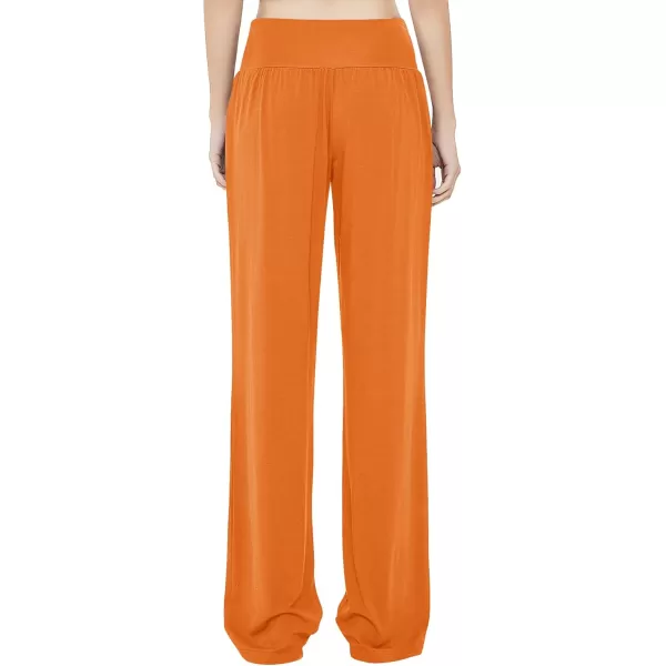 Urban CoCo Womens Comfy Yoga Pants Casual Wide Leg Sweatpants High Waist Stretch Trousers with PocketsOrange