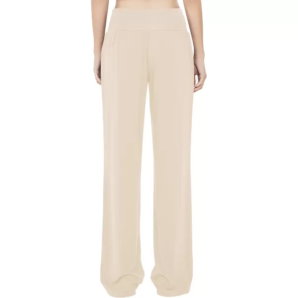Urban CoCo Womens Comfy Yoga Pants Casual Wide Leg Sweatpants High Waist Stretch Trousers with PocketsSilver Mink