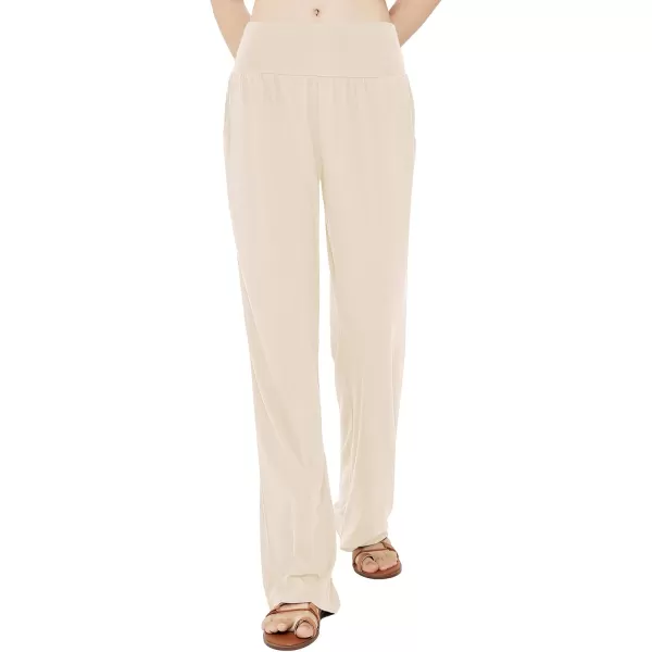 Urban CoCo Womens Comfy Yoga Pants Casual Wide Leg Sweatpants High Waist Stretch Trousers with PocketsSilver Mink