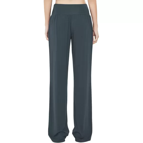 Urban CoCo Womens Comfy Yoga Pants Casual Wide Leg Sweatpants High Waist Stretch Trousers with PocketsSlate