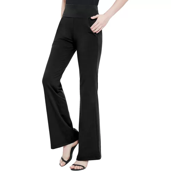 Urban CoCo Womens High Waist Stretchy Bootcut Yoga Pants Casual Flare Leggings Workout Bootleg PantsBlack