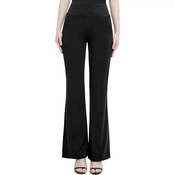 Urban CoCo Womens High Waist Stretchy Bootcut Yoga Pants Casual Flare Leggings Workout Bootleg PantsBlack