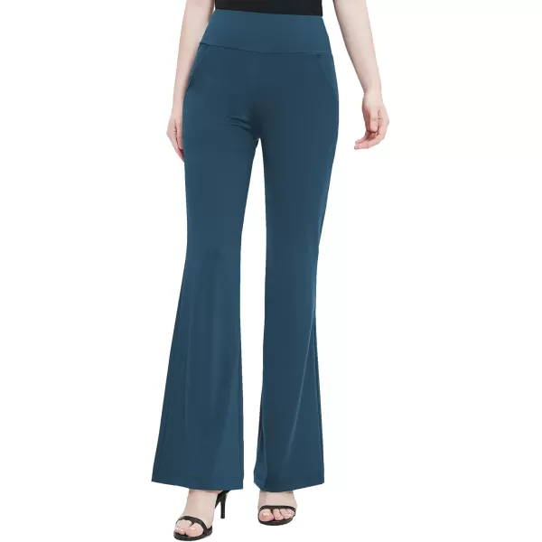 Urban CoCo Womens High Waist Stretchy Bootcut Yoga Pants Casual Flare Leggings Workout Bootleg PantsIndigo Blue