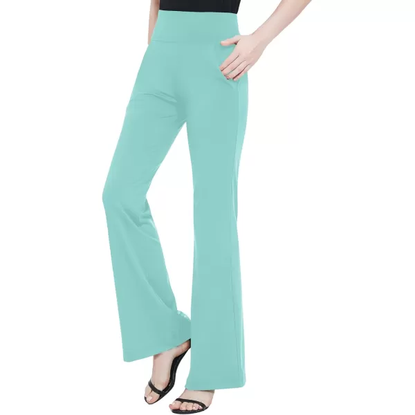 Urban CoCo Womens High Waist Stretchy Bootcut Yoga Pants Casual Flare Leggings Workout Bootleg PantsLight Blue