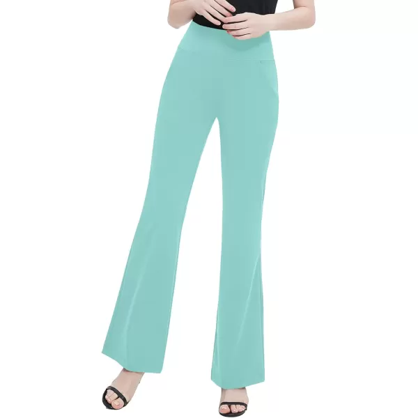 Urban CoCo Womens High Waist Stretchy Bootcut Yoga Pants Casual Flare Leggings Workout Bootleg PantsLight Blue