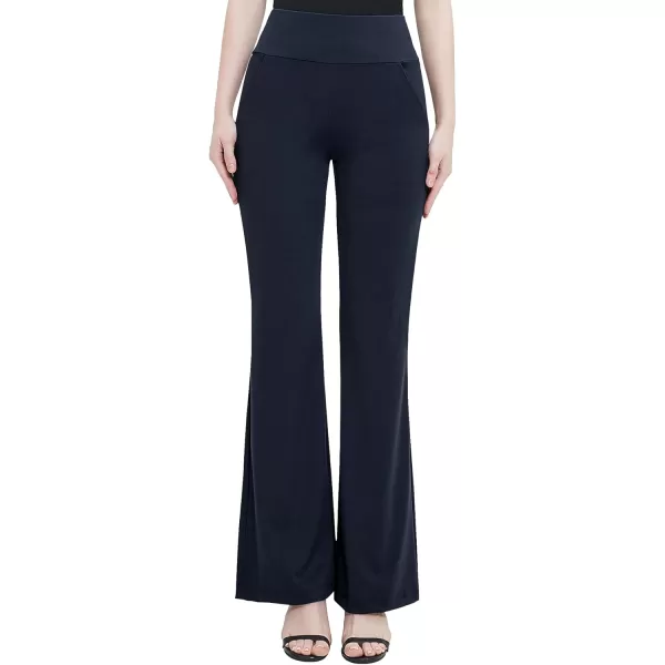 Urban CoCo Womens High Waist Stretchy Bootcut Yoga Pants Casual Flare Leggings Workout Bootleg PantsNavy Blue