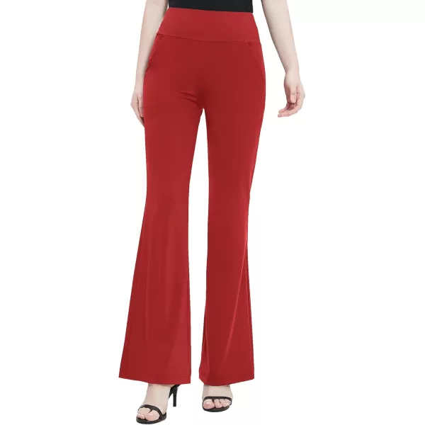 Urban CoCo Womens High Waist Stretchy Bootcut Yoga Pants Casual Flare Leggings Workout Bootleg PantsRed