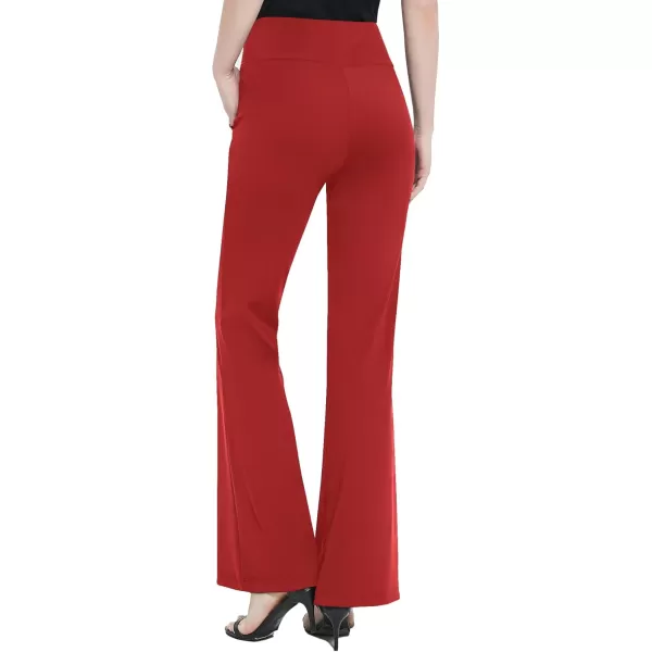 Urban CoCo Womens High Waist Stretchy Bootcut Yoga Pants Casual Flare Leggings Workout Bootleg PantsRed