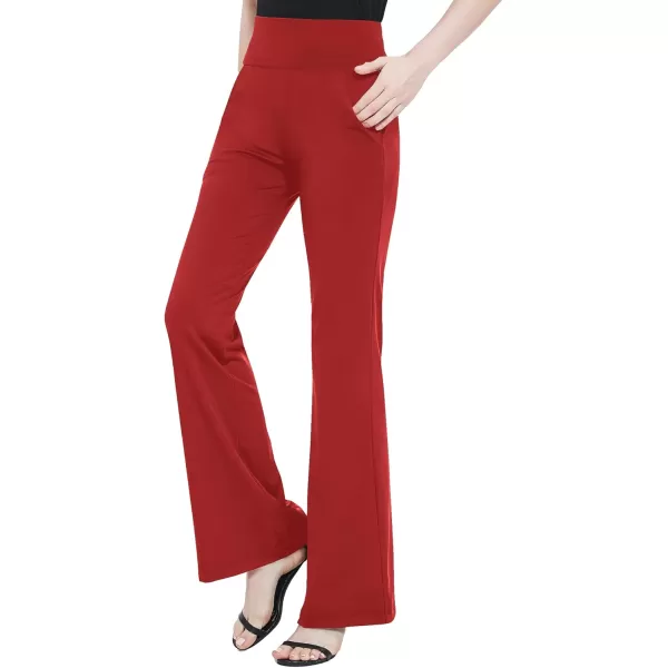 Urban CoCo Womens High Waist Stretchy Bootcut Yoga Pants Casual Flare Leggings Workout Bootleg PantsRed