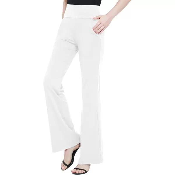Urban CoCo Womens High Waist Stretchy Bootcut Yoga Pants Casual Flare Leggings Workout Bootleg PantsWhite