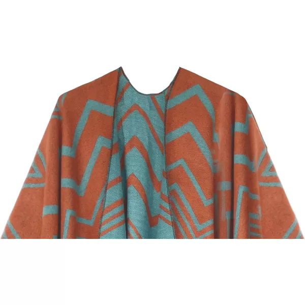 Urban CoCo Womens Winter Vintage Poncho Capes Tassel Blanket Shawl Wrap Cardigan Coat2orange
