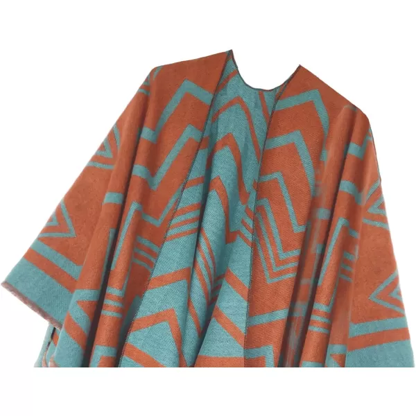 Urban CoCo Womens Winter Vintage Poncho Capes Tassel Blanket Shawl Wrap Cardigan Coat2orange