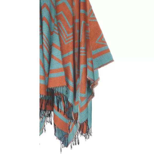 Urban CoCo Womens Winter Vintage Poncho Capes Tassel Blanket Shawl Wrap Cardigan Coat2orange