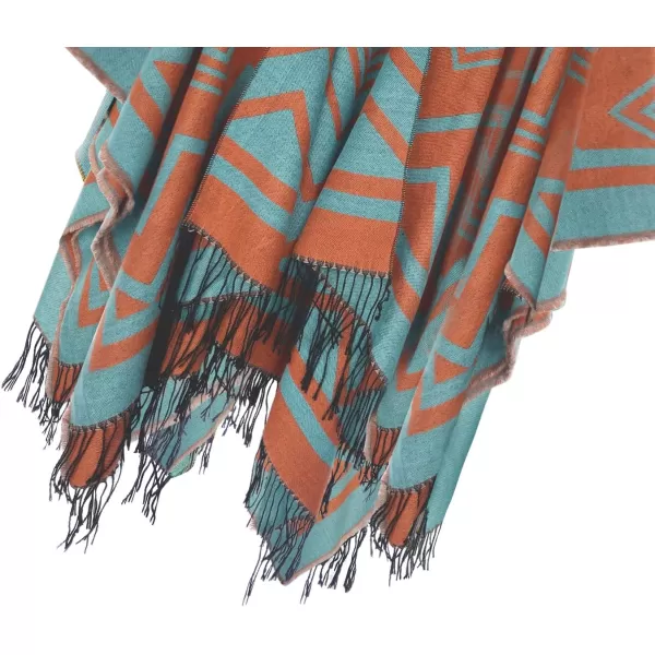 Urban CoCo Womens Winter Vintage Poncho Capes Tassel Blanket Shawl Wrap Cardigan Coat2orange