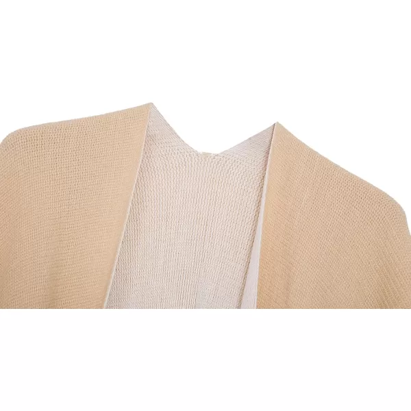 Urban CoCo Womens Winter Vintage Poncho Capes Tassel Blanket Shawl Wrap Cardigan CoatBeige