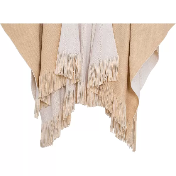 Urban CoCo Womens Winter Vintage Poncho Capes Tassel Blanket Shawl Wrap Cardigan CoatBeige