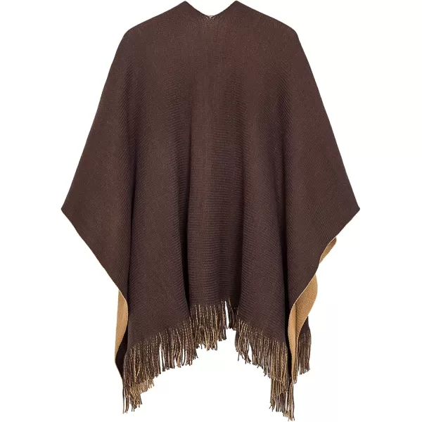 Urban CoCo Womens Winter Vintage Poncho Capes Tassel Blanket Shawl Wrap Cardigan CoatCoffee