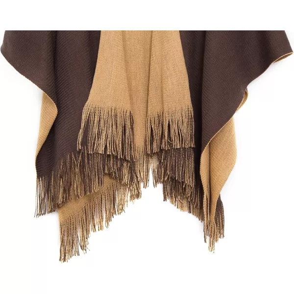 Urban CoCo Womens Winter Vintage Poncho Capes Tassel Blanket Shawl Wrap Cardigan CoatCoffee