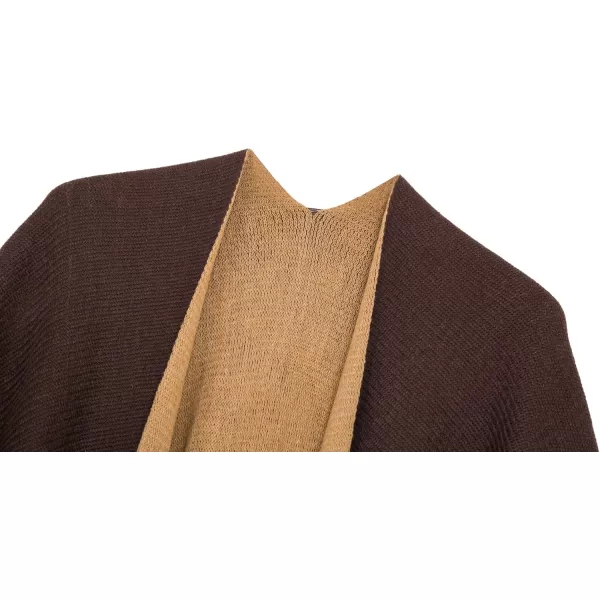 Urban CoCo Womens Winter Vintage Poncho Capes Tassel Blanket Shawl Wrap Cardigan CoatCoffee