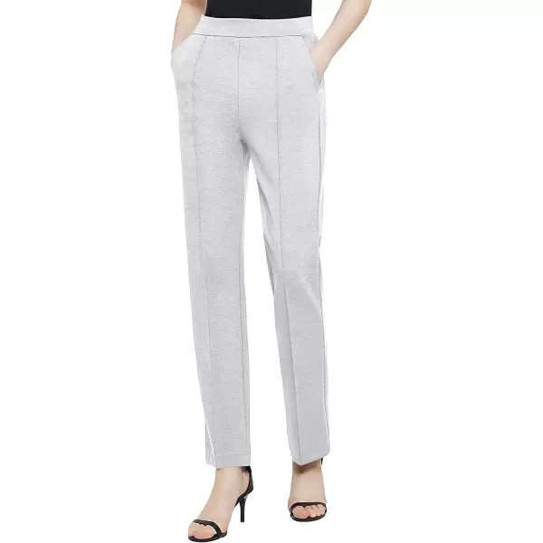 Urban CoCo Womens Yoga Dress Pants Stretchy Casual Slacks Straight Leg Work Pants with PocketsHeather Gray