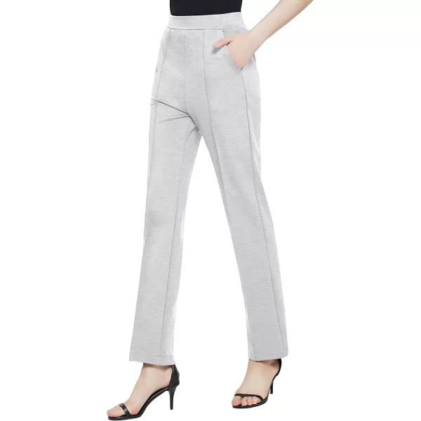 Urban CoCo Womens Yoga Dress Pants Stretchy Casual Slacks Straight Leg Work Pants with PocketsHeather Gray
