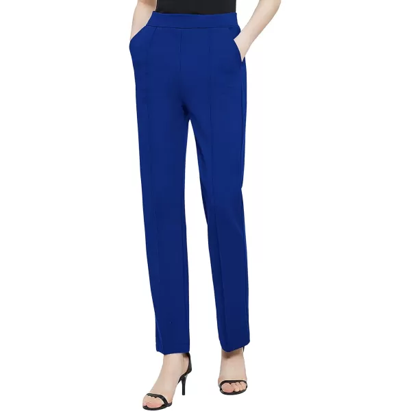 Urban CoCo Womens Yoga Dress Pants Stretchy Casual Slacks Straight Leg Work Pants with PocketsRoyal Blue