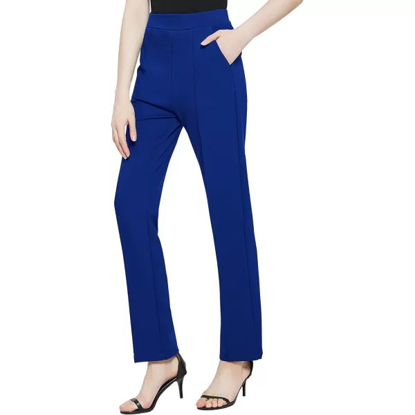 Urban CoCo Womens Yoga Dress Pants Stretchy Casual Slacks Straight Leg Work Pants with PocketsRoyal Blue