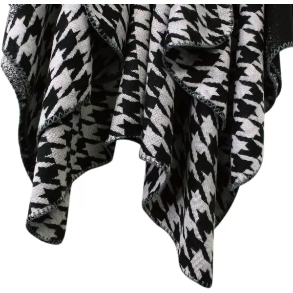 Womens Vintage Pattern Open Front Poncho Cape Shawl Winter Shawl WrapsSeries 10black
