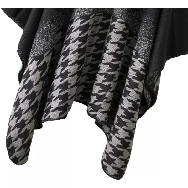 Womens Vintage Pattern Open Front Poncho Cape Shawl Winter Shawl WrapsSeries 10grey