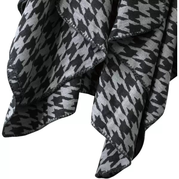 Womens Vintage Pattern Open Front Poncho Cape Shawl Winter Shawl WrapsSeries 10grey