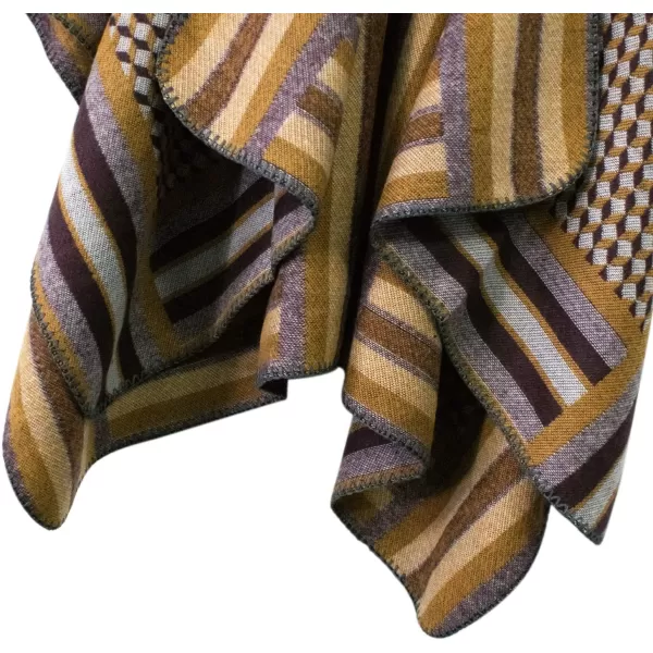Womens Vintage Pattern Open Front Poncho Cape Shawl Winter Shawl WrapsSeries 11camel