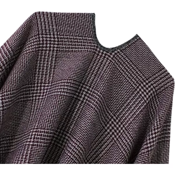 Womens Vintage Pattern Open Front Poncho Cape Shawl Winter Shawl WrapsSeries 13blue