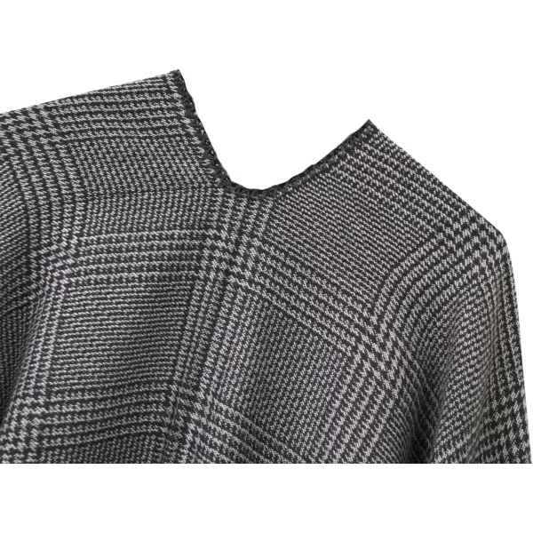 Womens Vintage Pattern Open Front Poncho Cape Shawl Winter Shawl WrapsSeries 13grey